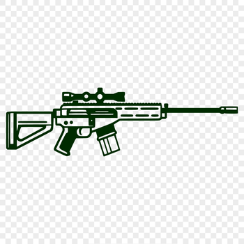 Illustration of a rifle, suitable for vector graphics and cutting machine designs.