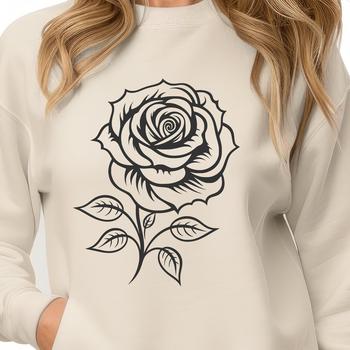 A high-quality illustration of a rose flower with detailed petals and realistic texture.