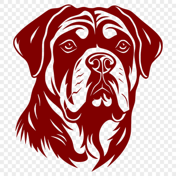 A vector illustration of a Rottweiler's head, suitable for various design applications.