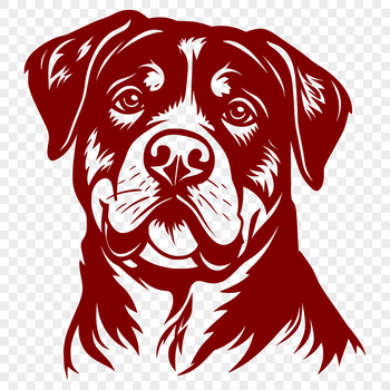 A vector illustration of a Rottweiler's head, suitable for personal or commercial use in various design applications.