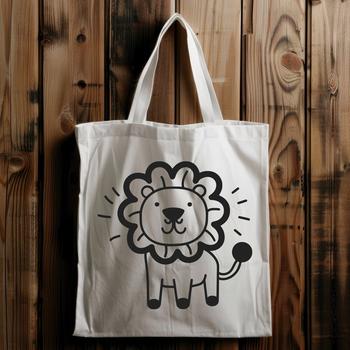 A simple line drawing of a full-body lion in a sitting position, suitable for vector art projects.