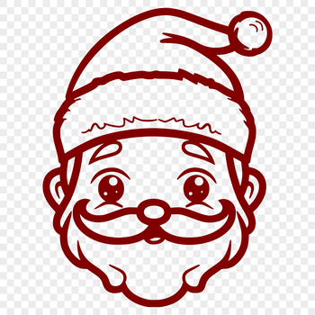 A digital illustration of Santa Claus's head and face in vector format.
