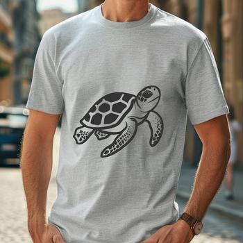 A detailed illustration of a sea turtle in full body view, suitable for use in various designs.