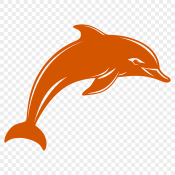 Dolphin illustration, full body depiction of a marine animal.