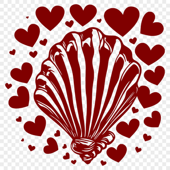 An intricately designed seashell with heart details, perfect for seaside-themed projects.