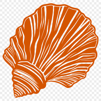 A decorative seashell shape suitable for vector designs and digital cutting machines.