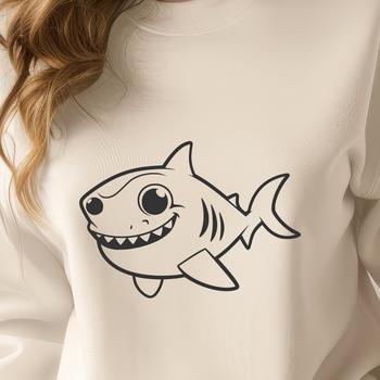 A stylized illustration of a shark, designed as a digital vector graphic.