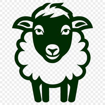 A simple line drawing of a full-body farm animal.