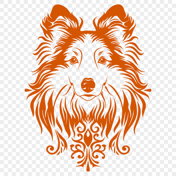 Illustrative depiction of a Shetland Sheepdog breed, ideal as clip art or vector design.
