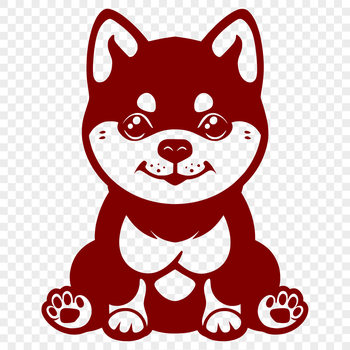 A sitting Shiba Inu dog with a full body illustration, suitable for vector design and cutting machine projects.
