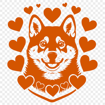 A vector illustration of a Japanese Shiba Inu's head.