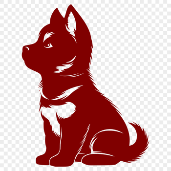 A vector illustration of a full-body sitting Shiba Inu dog with expressive facial features.
