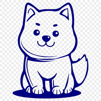 An SVG vector design featuring a Shiba Inu in profile.