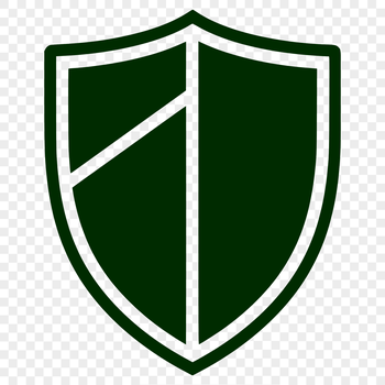 A stylized graphic representation of a shield, designed as a vector art element.