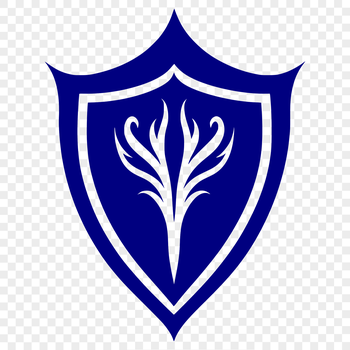 A stylized shield design with bold lines and geometric shapes, suitable for vector art projects.