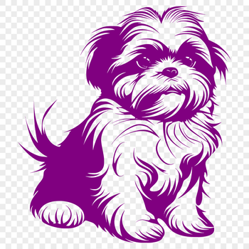 An SVG vector graphic image of a Shih Tzu in a seated position.