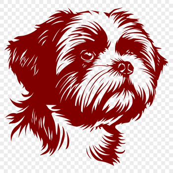 A vector illustration of a Shih Tzu dog's head, suitable for digital design.