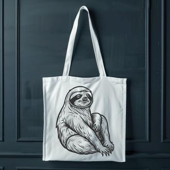 Full-body illustration of a sloth in vector format.