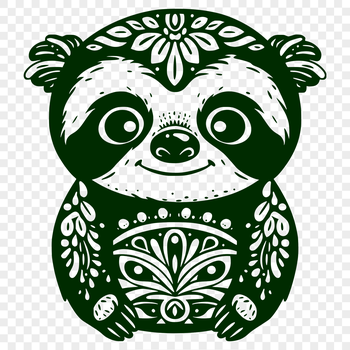 A vector illustration of a sloth in a simple design, suitable for crafting and DIY projects.