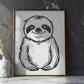 Free Sloth - Glowforge SVG