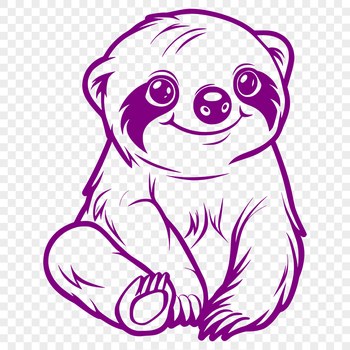 A detailed illustration of a sloth in full-body pose, suitable for various graphic design applications.