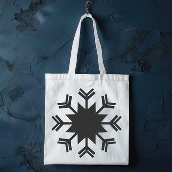 A delicate white snowflake in silhouette form, perfect for winter designs and Christmas themes.