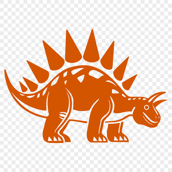 A detailed illustration of a prehistoric Stegosaurus dinosaur in full body pose.