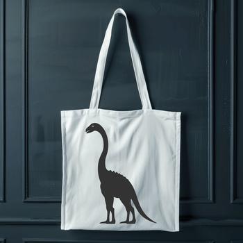 Full body illustration of a prehistoric Brachiosaurus in silhouette form.