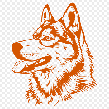 A close-up illustration of a husky dog's head, suitable for vector design and cutting machine projects.
