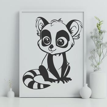 A high-quality digital illustration of a full-body lemur in vector format, suitable for various designs.