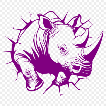 An African rhino in natural habitat, suitable for crafting and design projects.