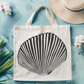 A stylized illustration of a seashell, suitable for use in vector graphics and cutting machine projects.