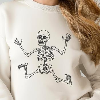 A detailed full-body human skeleton illustration suitable for vector art.
