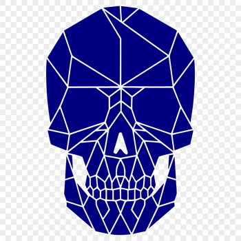 A detailed illustration of a human skull, suitable for various creative projects.