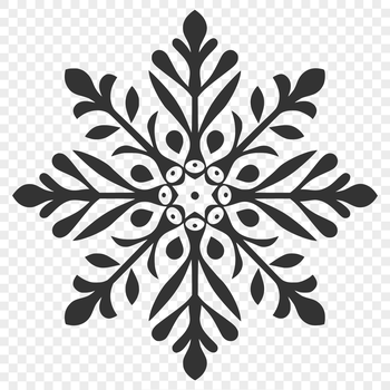 Vector design illustration of a delicate snowflake with intricate patterns and details.