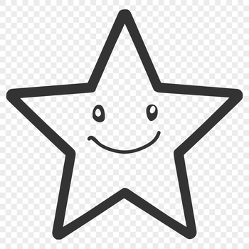 A stylized star shape created as a vector graphic, suitable for digital designs and crafts.