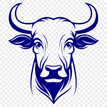 An illustration of a cow's head, suitable for various digital applications and cutting machines.