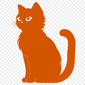 A full-body illustration of a sitting cat in vector format.