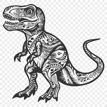 A detailed illustration of a Tyrannosaurus Rex, a prehistoric dinosaur with full body features.