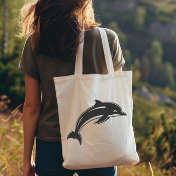 An SVG representation of a dolphin animal, providing a scalable and editable design option for various applications.