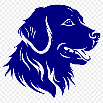 A realistic illustration of a Golden Retriever's head with a detailed fur texture.