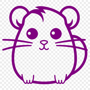 A simple line drawing of a hamster in full body pose, suitable for use as clip art or stencil.