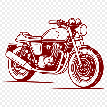 An SVG graphic representation of a motorbike with bold design elements suitable for various applications.