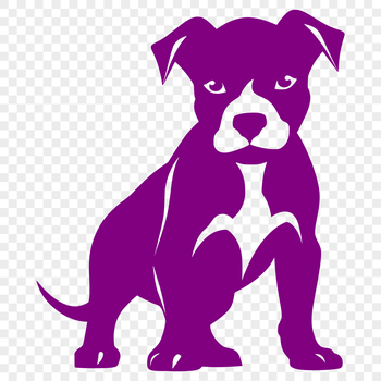 A full-body illustration of a pitbull standing on its hind legs.