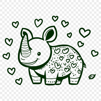 A large herbivorous mammal with distinctive horns, rendered as a vector graphic.