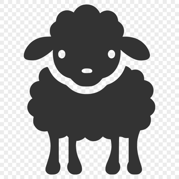 A detailed illustration of a farm animal's full body, with features typical of the species.