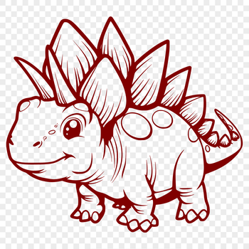 A detailed illustration of a prehistoric Stegosaurus in full body form.