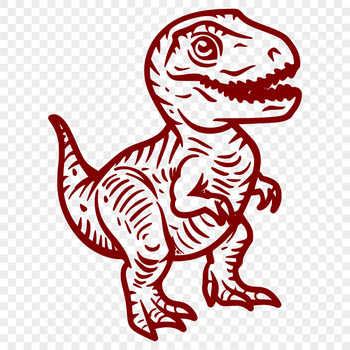 A high-resolution SVG image of a baby dino featuring detailed full body design.