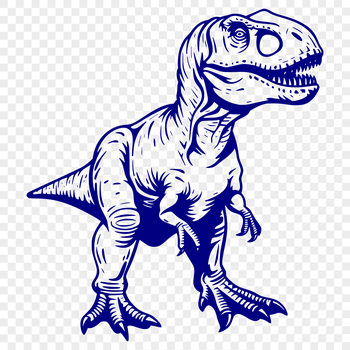 A detailed illustration of a Tyrannosaurus Rex in its entirety, showcasing its prehistoric features.