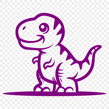 A simple line drawing of a full-bodied Tyrannosaurus Rex dinosaur in prehistoric style.